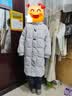 茵曼（INMAN）2026冬季女装新款高充绒量白鸭绒连帽毛领羽绒服长款外套大衣上衣 雅典灰 XL 实拍图