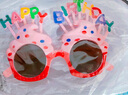 生日帽子儿童女孩搞怪眼镜周岁宝宝派对蛋糕装饰场景布置用品男童 派对眼镜-粉色 1副装 实拍图