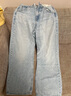 优衣库女装男装宽松廓形牛仔裤/弯刀镰刀裤子25秋冬新款479000 62 粉蓝色 23 /150/58A 实拍图