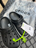 卡骆驰（CROCS）洞洞鞋贝雅卡骆班轻便耐磨一脚蹬休闲鞋|205089 黑色/白色-066 36 /37(220mm) 实拍图