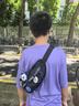 回力国潮胸包男休闲运动单肩包男生小背包学生潮流斜挎包男士挎包腰包 黑色【随机徽章4枚+熊猫挂件】 实拍图
