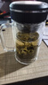 苏泊尔（SUPOR）双层玻璃杯茶杯高硼硅男士商务水杯带把办公泡茶大容量商务办公男 行砚黑570ML【双层防烫 赠茶滤】 实拍图