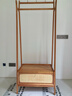源氏木语落地挂衣架简约藤编置物架卧室多功能衣帽架北欧实木家具0.7米 实拍图