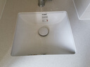 FOAO陶瓷台下盆洗手盆家用嵌入式方形阳台洗脸面盆洗漱洗衣小尺寸单盆 14寸方形外径360*320*150 单盆配下水器固定架 实拍图