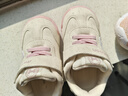 牧童学步鞋春秋季童鞋男童机能软底婴儿面包鞋革面女宝宝鞋 樱花粉24 实拍图