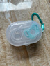 十月结晶婴儿安抚奶嘴0-3-6个月防胀日夜新生1岁以上气(圆+扁头)带收纳盒 水湖蓝硅胶奶嘴 0-3岁 2支装 实拍图