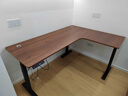 罗森（LUOSEN）转角双电机电动升降电脑桌 家用办公电竞桌学习书桌L型拐角工作台 胡桃色（右转角）-南洋楹木 180*120cm（电动款-双电机） 实拍图