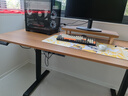 喜米莱【热卖款式】电动升降桌电脑电竞桌台式学习书桌实木办公直播桌子 【单电机】胡桃色+黑腿18mm桌面 长160宽70高75cm 实拍图