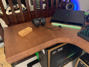 木藝生转角双电机电动升降电脑桌家用办公双人L型桌子工作台拐角书桌 双电3节插排左拐角3cm实木胡桃色 1.4*1.1M(升级加强版收纳横梁) 实拍图