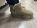 京东京造【厚底增高】中筒雪地靴25秋冬新款女鞋百搭真皮靴子女羚羊棕37 实拍图