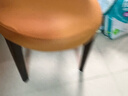 哈骆顿（HALODN）实木凳子家用餐凳餐椅餐厅椅子靠背凳 梳妆凳 化妆凳轻奢靠背椅子 【承重500斤】胡桃腿+橙色面 京速发【实木框架】+【猫爪皮】 实拍图