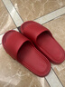 稻草人拖鞋男女居家用洗澡厚底浴室内可外穿情侣静音中国红凉拖 红44-45 实拍图