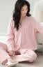 猫人女士睡衣女【100%纯棉防螨10A抑菌】简约甜美开衫家居服樱花粉L 实拍图