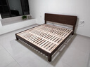 原始原素全实木床1.8米x2米现代简约主卧双人床纯实木榫卯大床L701D 【低体-黑胡桃色】1.8*2.0m单床 大板床 实拍图
