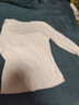 浪莎保暖内衣女带胸垫秋冬发热羊绒蚕丝无痕10A抑菌加厚蕾丝V领打底衫 实拍图