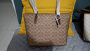 蔻驰（COACH）【品牌直供】女士大号大容量单肩手提托特包棕黄拼棕色CBT20 实拍图