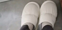 朴西棉拖鞋室内家用2024冬季保暖包跟厚底防水防滑月子鞋女加绒加厚 浅米白 38 【38-39】 实拍图
