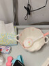 少女心草莓双耳碗勺汤碗沙拉碗饭碗家用碗高颜值年轻人釉下彩餐具 花朵双耳碗（1碗1勺） 实拍图