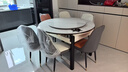 铭府世臻 餐桌家用加厚岩板餐桌椅组合可伸缩实木餐桌813#1.2米一桌六椅 实拍图