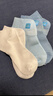 松山棉店儿童袜子男女童A类全网眼夏季薄款透气棉柔亲肤低筒袜 升级款-白+2浅蓝+2深蓝 5双 均码 （20-22cm） 实拍图