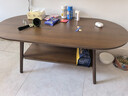 逸朗德茶几家用小户型茶几桌客厅简约沙发边几创意圆形简易置物架小桌子 椭圆双层】100*50*42cm深胡桃色 实拍图