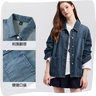 森马（Semir）牛仔外套女中长款落肩宽松夹克2025春秋棉质通勤109125108014 实拍图