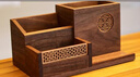 时光林胡桃木轻奢高级感笔筒中式领导办公室桌面摆件书房木质笔筒收纳盒 黑胡桃木【笔筒05】（高档礼盒） 实拍图