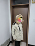 雪中飞【成毅同款】【鹅绒】男女同款羽绒服貉子毛领中长羽绒服工装保暖 燕麦色|7185 S 165/88A（尺码偏大选小一码） 实拍图