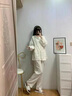 莫代尔棉纱睡衣女春秋季新款长袖甜美高级感圆领纯棉宽松大码家居服套装 #MZQ-9051款 M 【75-95】斤 实拍图