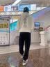 C.MATK休闲裤子男夏秋季新款运动裤男宽松束脚裤百搭棉质透气冰丝长裤男 黑色-B 常规 XL 实拍图