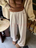 浪莎糯米裤女秋冬白色加绒加厚2025新款软糯高腰垂感直筒棉裤阔腿裤 实拍图