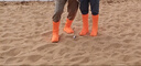 爱拉屋优防沙鞋套沙漠鞋套袜套徒步鸣沙山透气脚套滑沙西北敦煌旅游装备 成人桔红【36-45码】-升级款加厚 实拍图