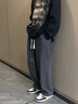 煋程裤子男春秋季牛仔裤男潮流百搭直筒宽松阔腿裤美式复古休闲裤长裤 K500深灰色 XL (建议体重130-140斤) 实拍图