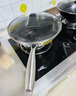 炊大皇 炒锅 304不锈钢炒菜锅煎锅 平底不粘炒锅32cm 可立可视盖不挑灶 实拍图