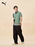 彪马（PUMA）商务短袖运动T恤POLO衫男女新款夏季白色翻领上衣 690644 浅绿灰-44 L (180/100A) 实拍图