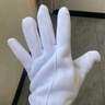 普舍（PUTSCHE）背三筋白手套礼仪舞蹈表演保安物业酒店男女 白色高品棉带扣手套10双 实拍图