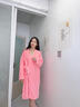 心楠浴巾女2024新款可穿可裹式浴袍秋冬加厚非全棉睡袍四季吸水速干衣 粉色长袖浴袍【加密加厚】 实拍图