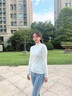 相伊恋人半高领针织衫女外穿25年百搭显瘦内搭蕾丝边打底衫加厚保暖毛衣 白色【春秋常规款】 均码 【80-140斤】 实拍图