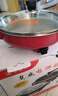 多星六代电煎锅新款33cm多星电饼铛家用平底烙饼锅多功能做水煎包锅 不锈钢电煎锅【31cm红色】升级款 实拍图