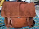 裘真【宋佳同款】植鞣羊皮信使双肩包大容量上班通勤休闲背包新款 焦糖色-大号暂不预售 实拍图