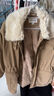 UR2025冬季新款女装休闲复古工装风羊羔毛领羽绒服UYL150036+ 卡其 (偏宽松) S 实拍图