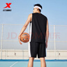 特步（XTEP）【国潮】男装速干篮球套装背心短裤夏季运动两件比赛训练套吸 黑 M/170 实拍图