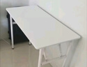 墨例 电脑桌折叠桌家用学习写字桌办公培训面试长条桌户外饭桌地摊桌 100*40*75cm白色圆管加厚双层 实拍图