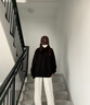 查尔斯桃心【王楚然同款】开衫连帽卫衣男女纯色简约上衣休闲外套 藏青色2XL 实拍图