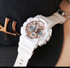 卡西欧（CASIO）手表女G-SHOCK和BABY-G系列运动石英表送女生礼物学生送人 GMA-S120MF-7A2清新白金 实拍图