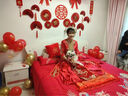 梵佐婚房布置全套男方结婚布置装饰女方婚礼用品大全婚庆装扮卧室客厅 喜事连连背景墙装饰 实拍图