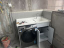 蜂窝铝洗衣柜阳台一体台盆洗衣池槽洗衣机柜滚筒伴侣柜浴室柜定制 120CM右盆 奶油白 送冷热水龙头 实拍图