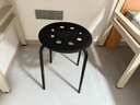 宜家（IKEA）MARIUS玛留斯可叠放塑料凳子加厚家用简易侘寂风餐椅圆凳 黑色45cm 实拍图