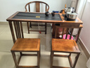 一米色彩实木茶桌阳台喝茶桌椅组合家庭用茶台烧水壶一体桌移动折叠泡茶台 胡桃色茶桌+1围椅+2方凳 1.2米旋转茶桌(底部上水电茶炉) 实拍图