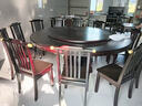 蓄邦新中式实木餐桌椅组合家用10/14人圆桌带转盘酒店包厢吃饭大圆桌 黑紫檀色 1.2m 单桌（送转盘） 实拍图